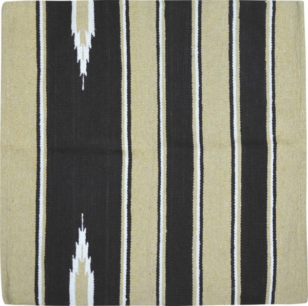 WESTRIDE - Tapis Navajo Coton/Acrylique Beige/Noir