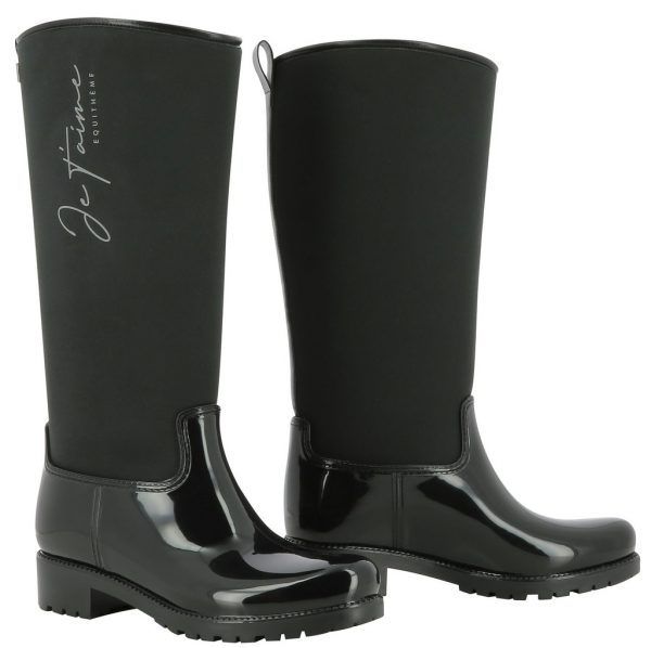 EQUITHEME - Botte de pluie "Je t'aime" Noir