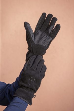 EQUITHEME - Gants Polaire "PICOT" Noir