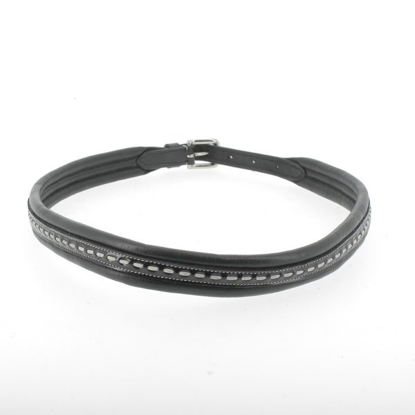PENELOPE - Ceinture "Point sellier"  Cuir Noir