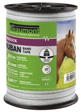 BEAUMONT - Ruban pour clôture 20 mm Blanc