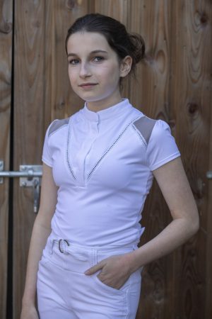 PENELOPE - Polo de Concours "Venise" Blanc/Taupe
