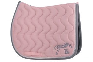 PENELOPE - Tapis de selle "Classique" Rose clair / Gris