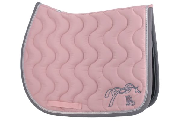 PENELOPE - Tapis de selle "Classique" Rose clair / Gris