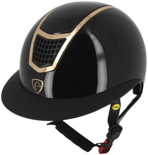 EQUITHEME - Casque "Airy LM" Noir Brillant / Rose Gold