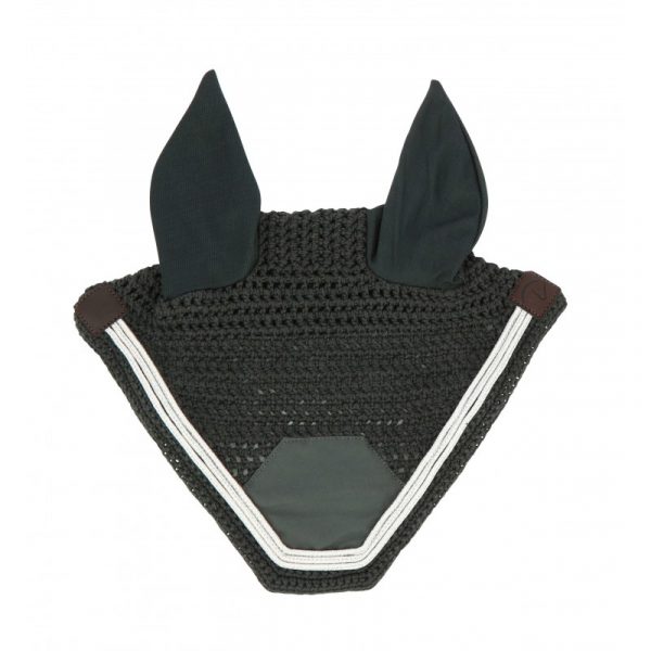 EQUITHEME - Bonnet anti-mouches "Badge" CH. Gris