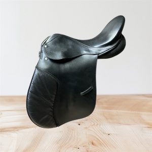 Selle mixte cuir Noir + Housse