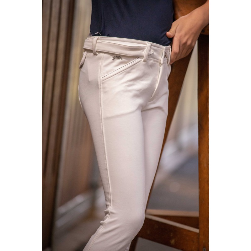 EDEN BY PENELOPE - Pantalon "Point sellier" Blanc – Image 2