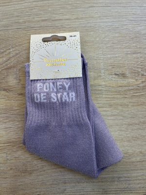 PAILLETTES ATTITUDE - Chaussettes paillettes "Poney de star"