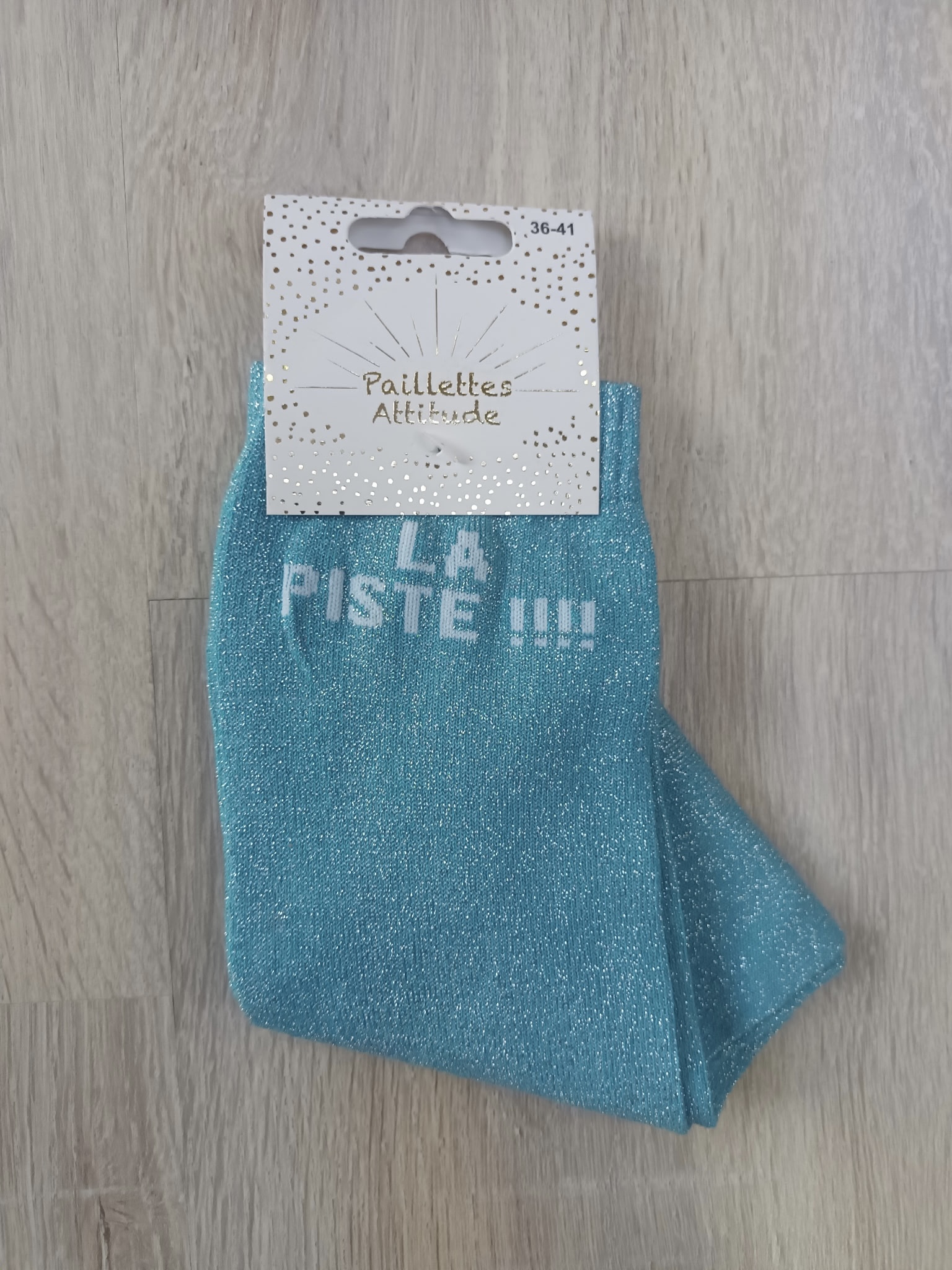 PAILLETTES ATTITUDE - Chaussettes paillettes "La piste !!!!"