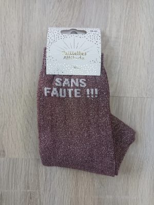 PAILLETTES ATTITUDE - Chaussettes paillettes "Sans faute !!!"