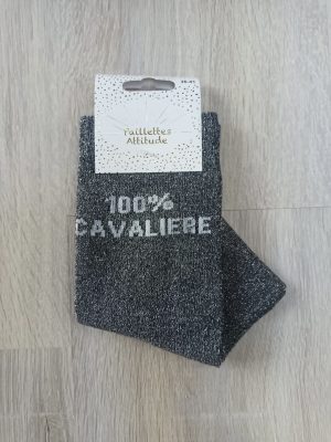 PAILLETTES ATTITUDE - Chaussettes paillettes "100% cavalière"