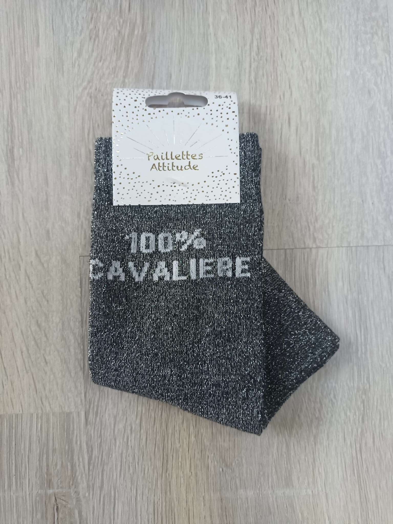 PAILLETTES ATTITUDE - Chaussettes paillettes "100% cavalière"