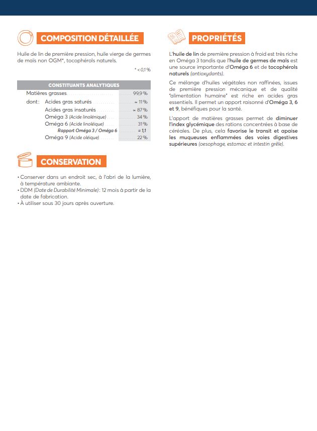 REVERDY - Oméga Oil "Huile de Lin & de maïs" 1L – Image 3