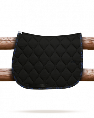 GEM - Tapis de selle "LOVE" Noir/Bleu roi