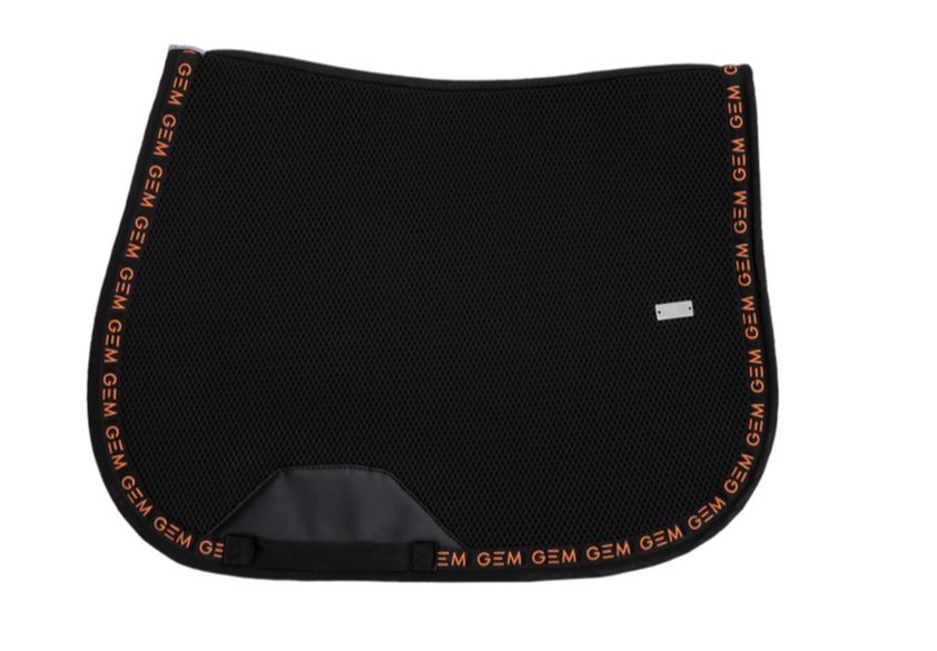 GEM - Tapis de selle "Mesh" Noir/Corail