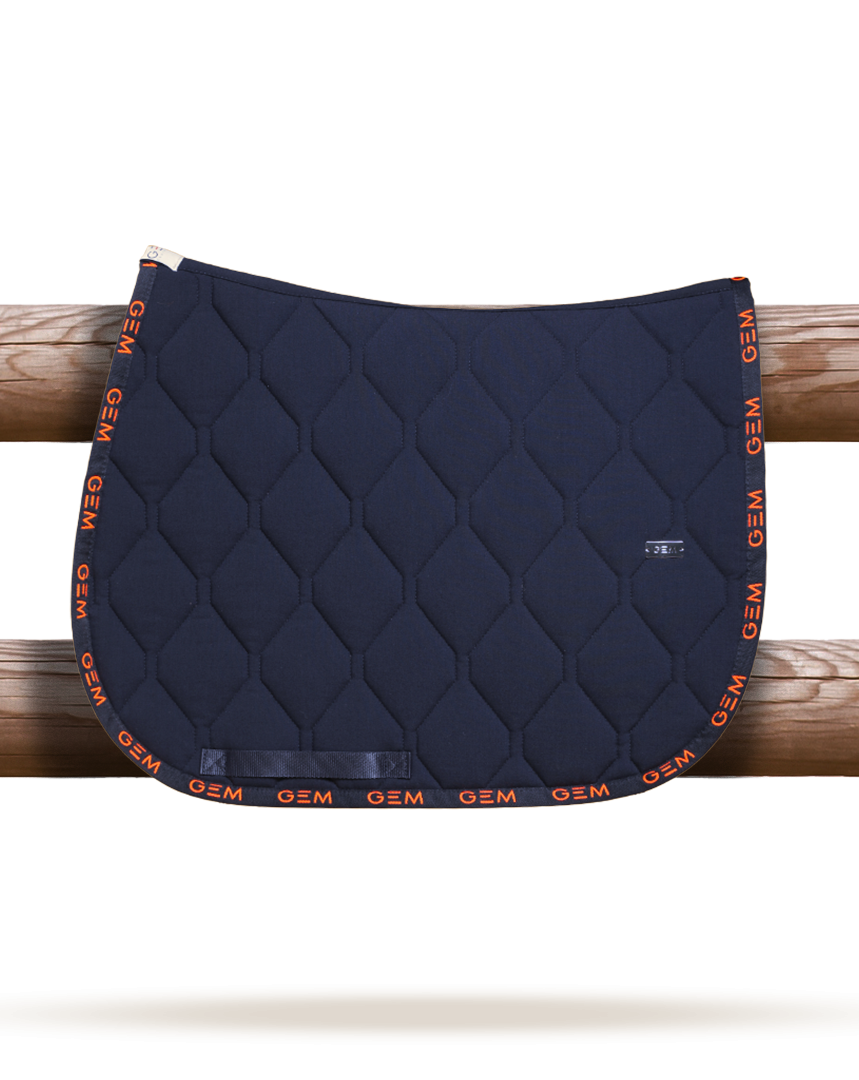 GEM - Tapis de selle "LOVE" Marine/Corail