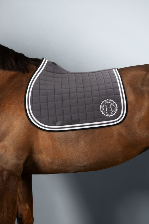 HARCOUR - Tapis de selle "Soft" Ardoise