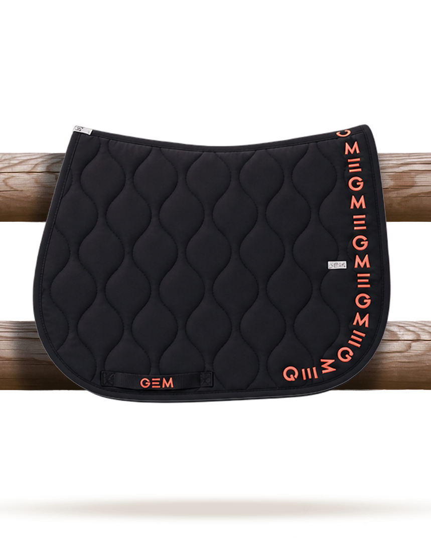 GEM - Tapis de selle "Essentiel" Noir/Corail