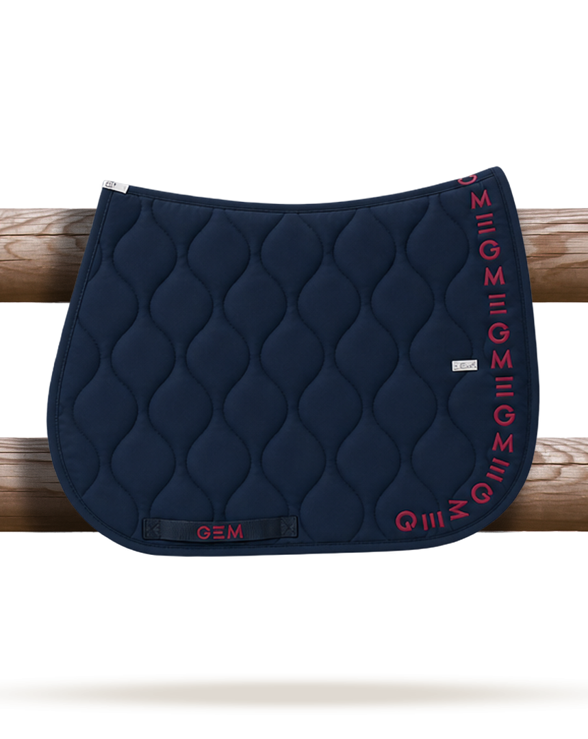 GEM - Tapis de selle "Essentiel" Marine/Bordeaux