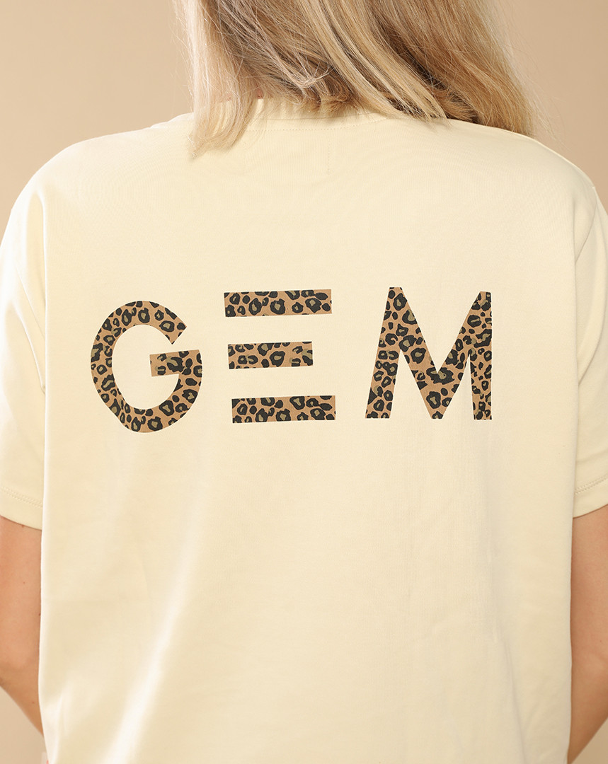 GEM - T-shirt "Éclair" Beige/Léopard – Image 6